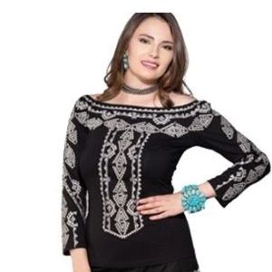 Vintage collection embroidered top